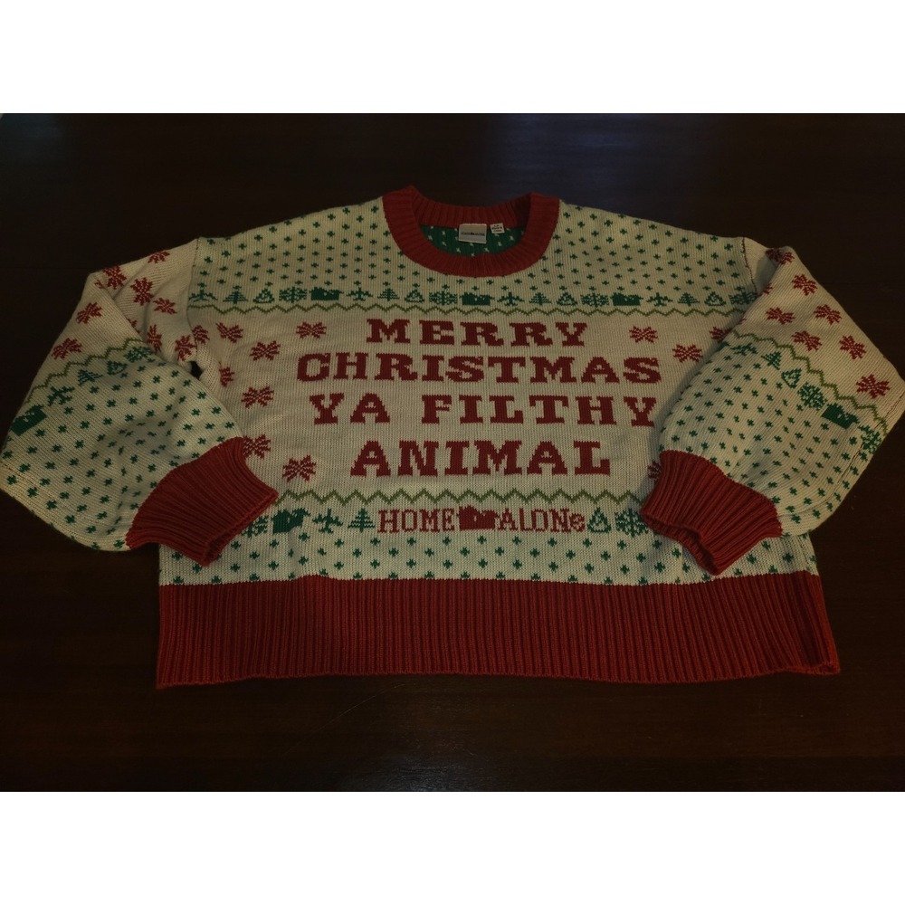 HOME ALONE Ya Filthy Animal CHRISTMAS‎ SWEATER Size Large